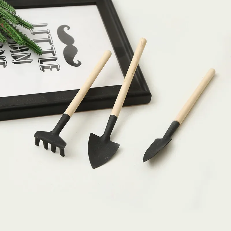 

3pcs Set Mini Gardening Potting Tools Wooden Handle Shovel Rake Shovel Multifunctional Household Plant Bonsai Tools