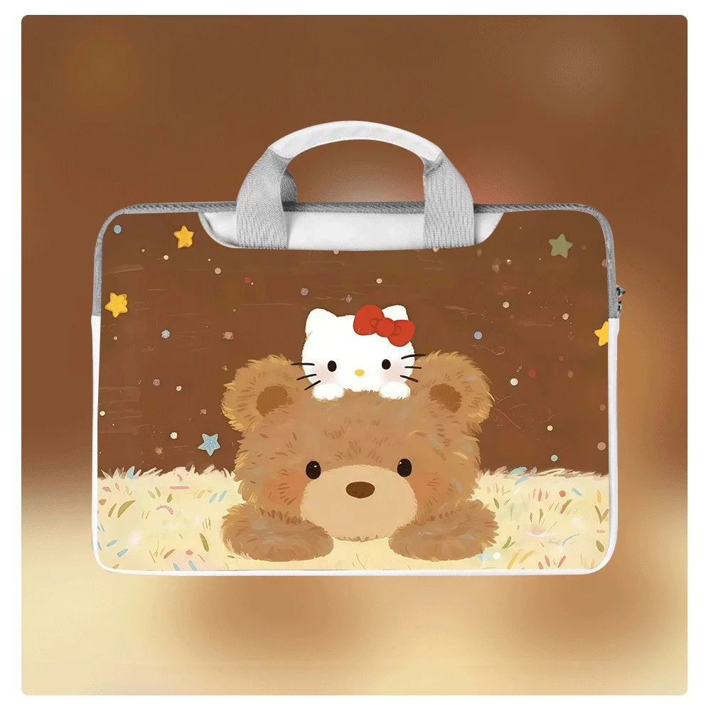 

Kawaii Hello Kitty Laptop Bag 12 13.3 14 15.6 Inch Soft PU Leather Laptop Bag with Handle for Girls Women Holiday Birthday Gift