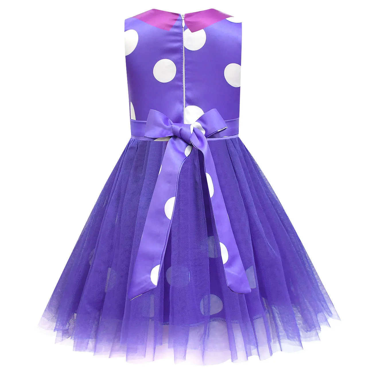 Girls cosplay inside out envy Sleeveless Bow Baby Evening Dress Teenage Girls Dance Princess gauze Dress kids halloween costume