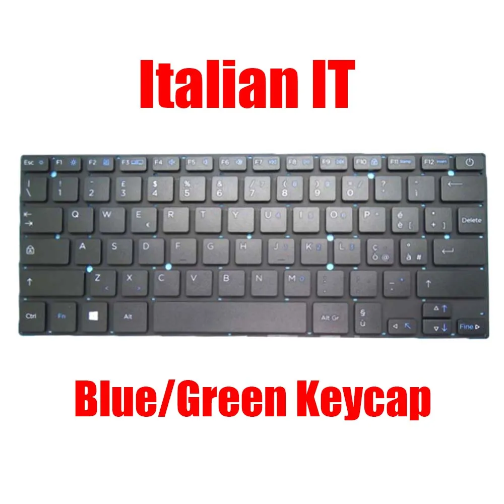 

Italian IT Laptop Keyboard XK-HS002 MB27716023 YXT-NB93-64 Black Without Frame Blue/Green Keycap New