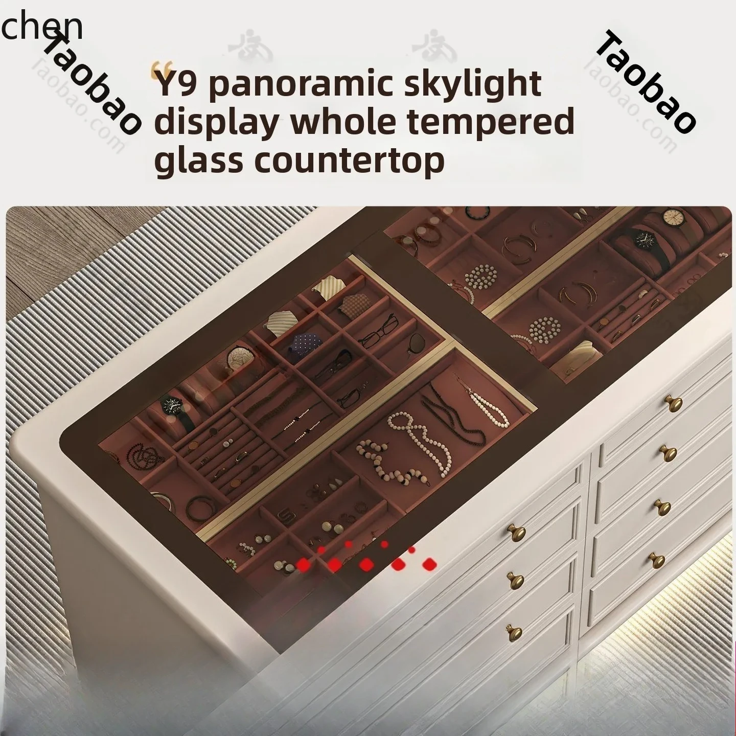 n3 Cloakroom Nakashimadai Clothing Store Jewelry and Jewelry Display Cabinet Drawer Type Double-Sided Storage Cabinet