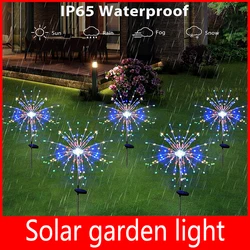 Luces LED solares de fuegos artificiales, decoración de jardín al aire libre, luces de hadas, lámpara de césped de diente de león impermeable para Patio y jardín