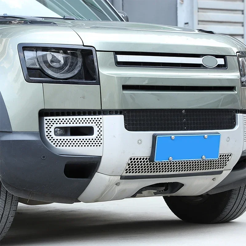 Osłona przednia kratki chłodnicy ze stali nierdzewnej z siatką przeciw owadom do Land Rover Defender 90 110 130 2020-26, akcesoria samochodowe