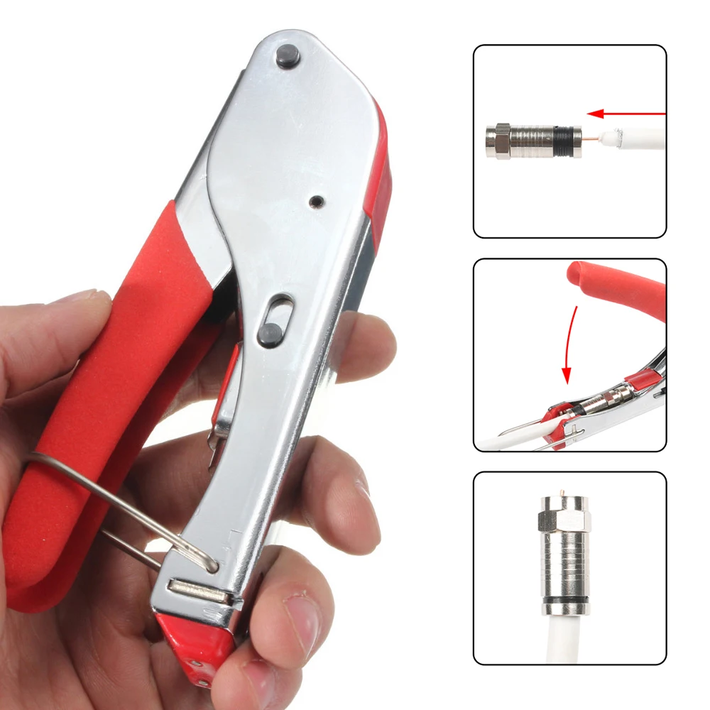 22pc Coaxial Cable Anti Slip Joint Crimping Pliers Coaxial Cable Cutter Cable TV Installation Tools Connection Pliers