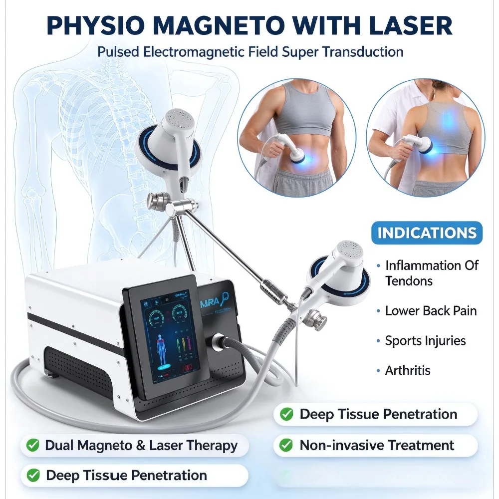 Physio Magneto Laser Physiotherapy Machine, Pulsed Electromagnetic Field Therapy Equipment for Pain & Inflammation Relief