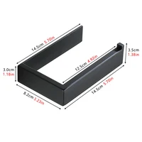 Black Self Adhesive Toilet Paper Holder Bathroom Stainless Steel Tissue Holder Wall Storage Paper Square Roll Rack No Drill - Image 6