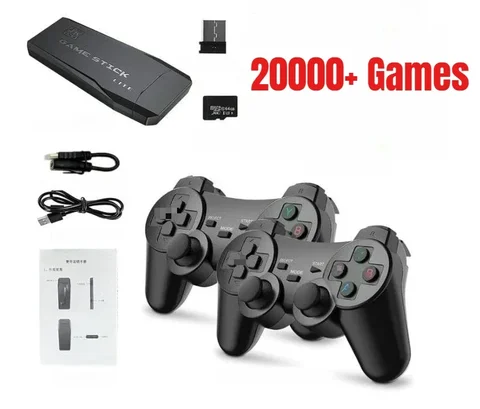Consoles de Videogame M8 com Saída 4K HD, Controle Retro com 20000+ Jogos Clássicos, 23+ Emuladores, Controle Sem Fio Duplo 2.4G para Crianças