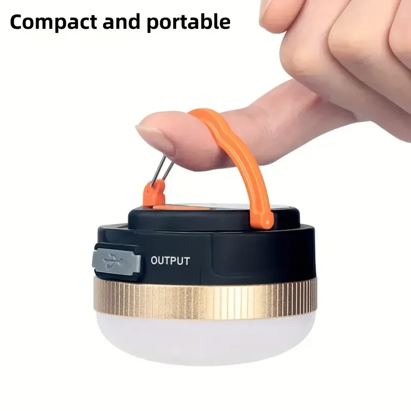 USB wiederaufladbare LED-Campinglaternen mit Magnetfuß, tragbare Außenleuchte für Wandern, Angeln, zylindrisches Notfall-Design
