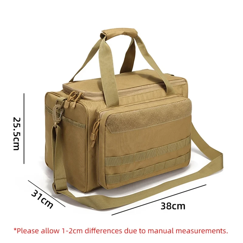 600D Tactical Hunt Range Bag Large Capacity Tactical Outdoor Bag Waterproof Tote Single Shoulder Camouflage Storage Bag