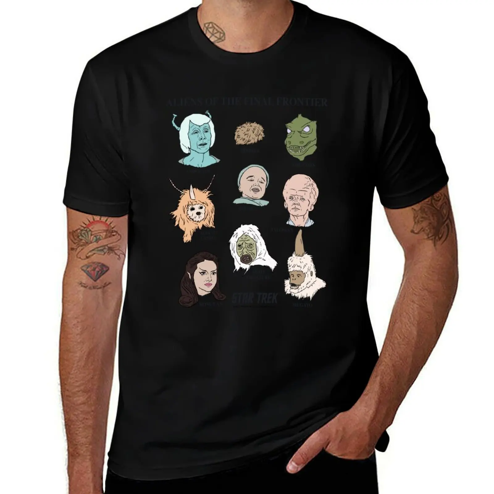 

Star Trek: The Original Series Aliens Of The Final Frontier Art T-Shirt Soft Basic Cotton Short Sleeve Tee