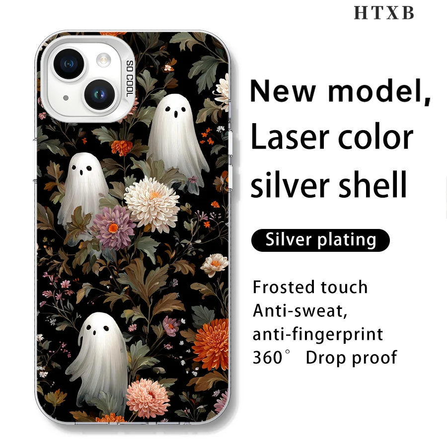 Capa de telefone fantasma crisântemos para iPhone 17 a 11 Pro Max Plus