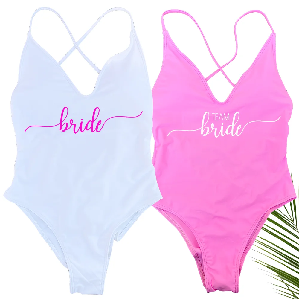 maio-sexy-acolchoado-feminino-com-estampa-team-bride-love-peca-Unica-para-verao-festa-de-despedida-de-solteira-roupa-de-praia-biquini-sem-costas