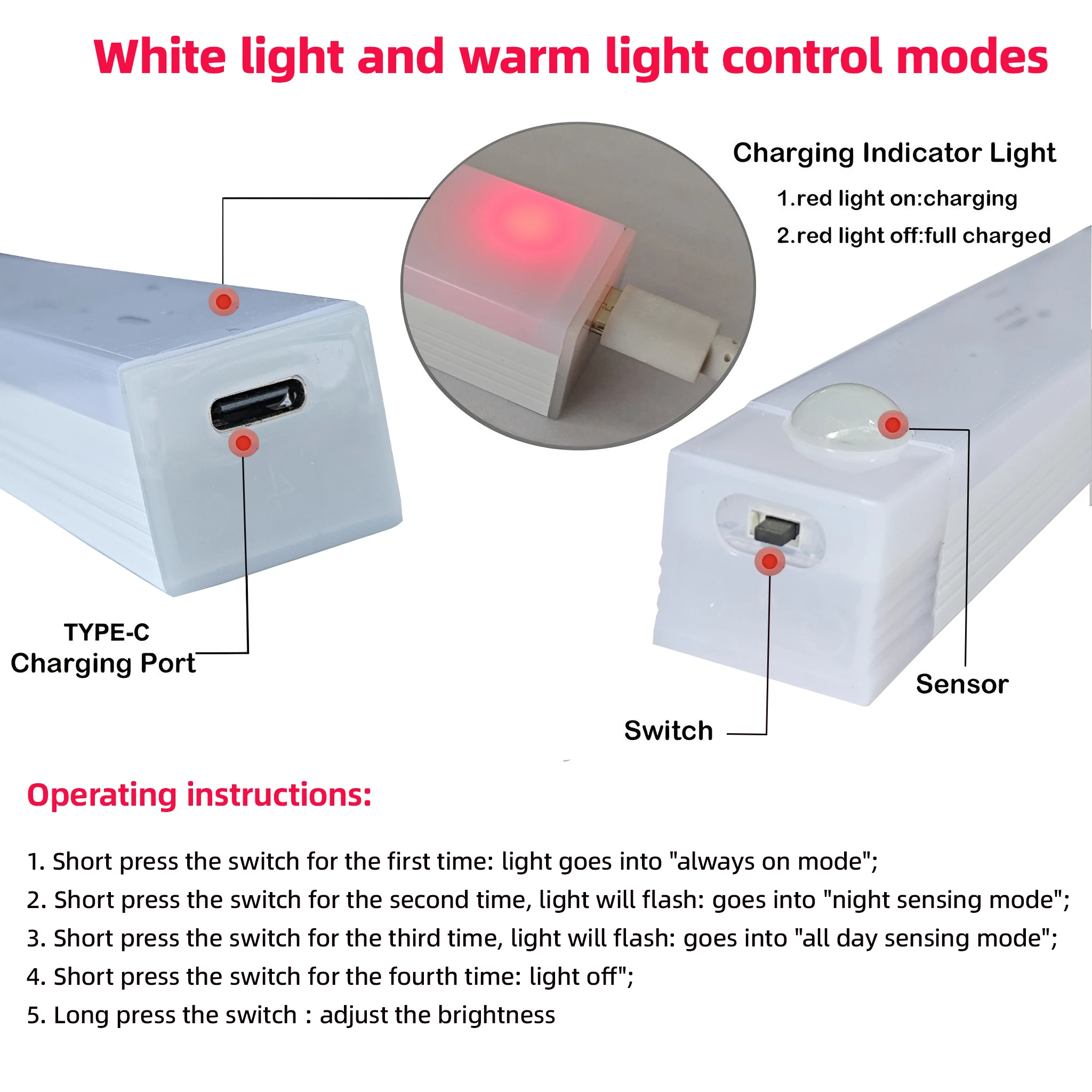 무선 LED 야간 조명 모션 센서 조명 옷장 주방 야간 조명 침실 감지기 라이트 캐비닛 계단 백라이트 썸네일 6