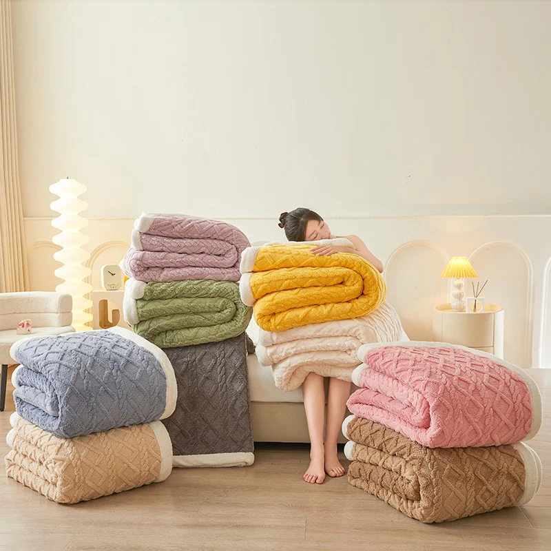 

Двухслойное одеяло премиум-класса из шерпа, мягкое двустороннее флисовое теплое толстое одеяло для кровати, дивана, уютный всесезонный домашний декор