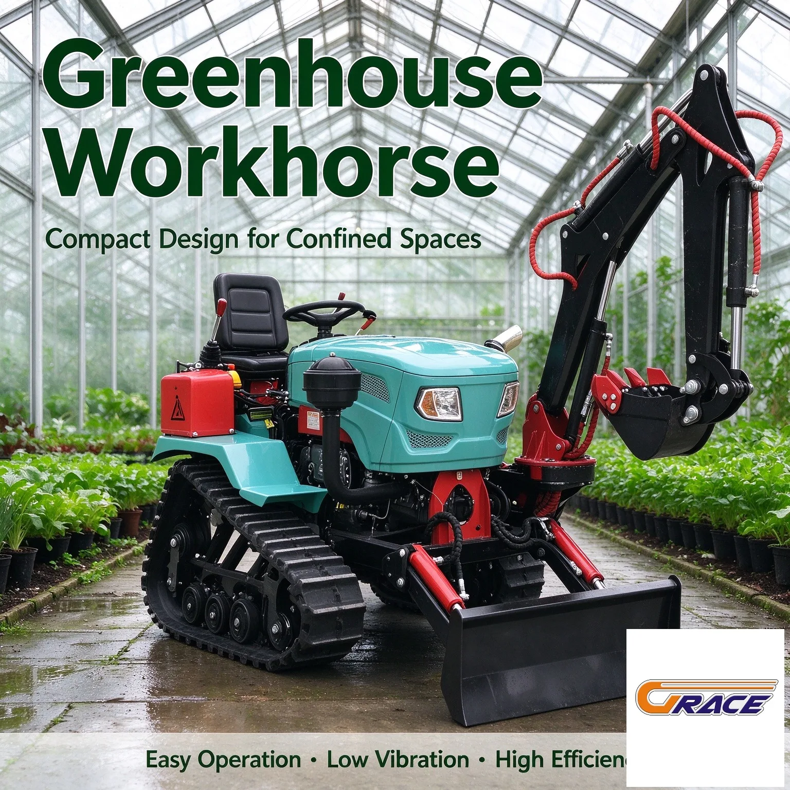 35HP Mini Crawler Tractor Diesel Agricultural Machine For Orchard Weeding, Trencher And Farm Land Plowing