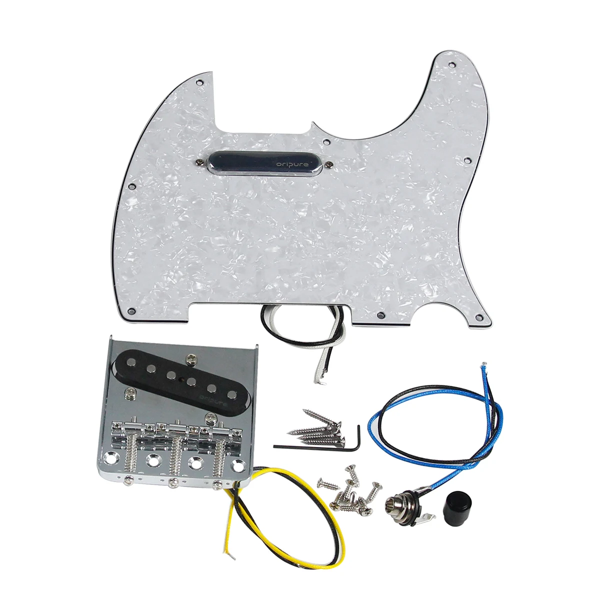 New TL Style Electric Guitar Parts DIY Accessory Kit Including  Pickguard Bridge Alnico Pickups and Jack Accessories