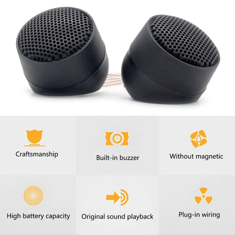 2PCS Car Treble Modified Piezoelectric Tweeter Speaker Stereo Loudspeaker