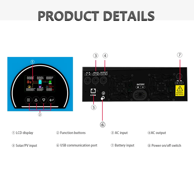 TTN 4.2kw 6.2KW Hybrid Inverter On/Off Grid Inverter Solar Hybrid Solar Inverter for sale