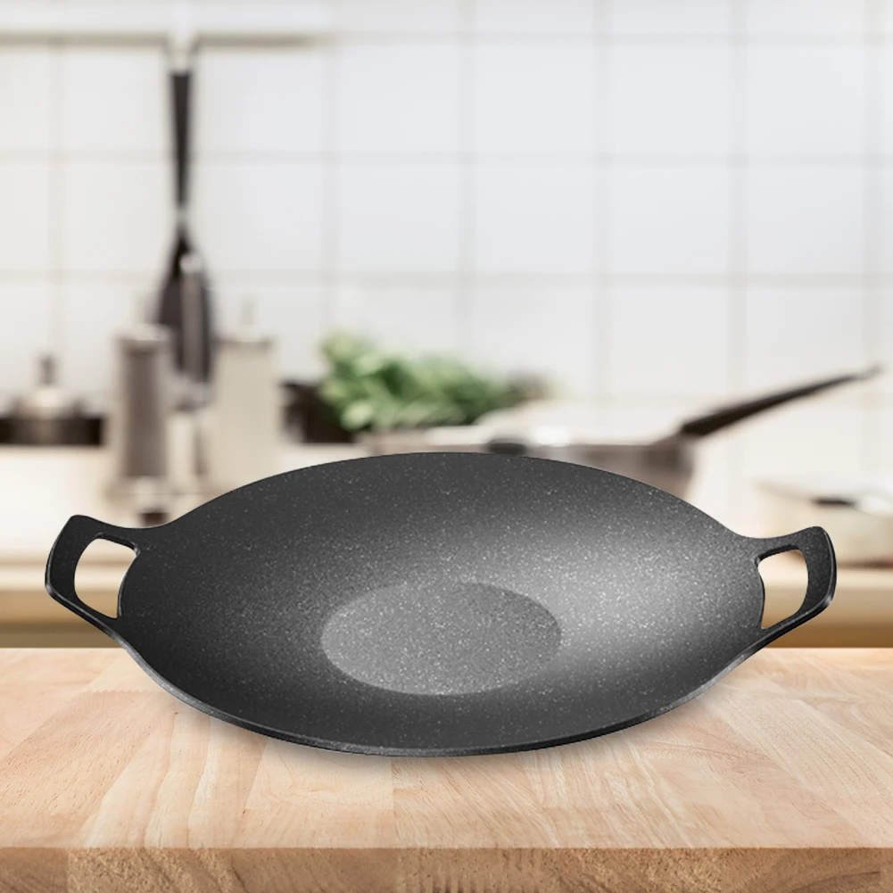 

Бытовая сковорода, портативная сковорода для приготовления пищи, бинауральный дизайн, сковорода-гриль, равномерное отопление для дома, кухонные принадлежности