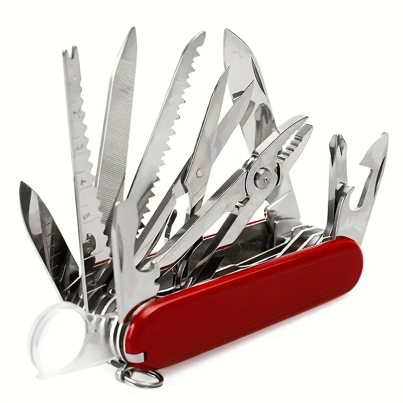 Cuchillo al aire libre multifuncional de acero inoxidable, alicates para acampar, herramienta de mano, destornillador plegable de bolsillo portátil