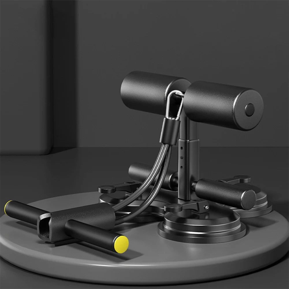 حامل أرضي للجلوس مع جهاز مساعدة 3 أكواب شفط مع حبل سحب معدات تمارين الجلوس للمنزل والمكتب وصالة الألعاب الرياضية