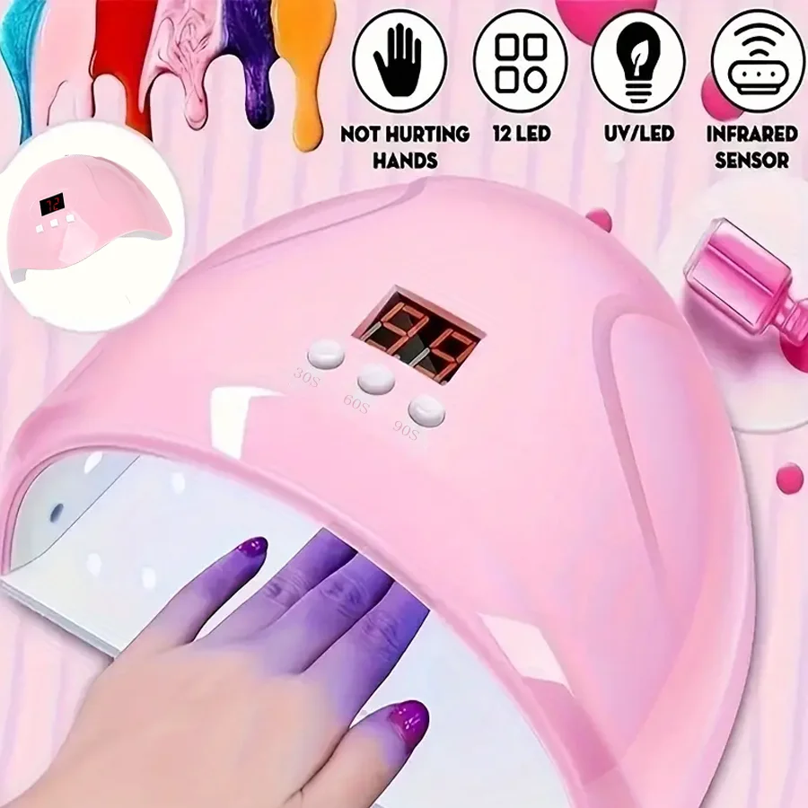 

USB powered manicure light therapy machine nail lamp 12 UV LED light curing nail polish gel infrared sensor machine nail lamp
