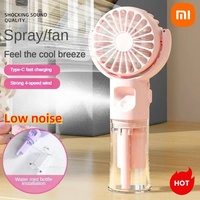 Xiaomi Portable Water Mist Fan Handheld Fan USB Rechargeable Battery Air Cooling Fan Spray Outdoor Foldable Fan for Home Office