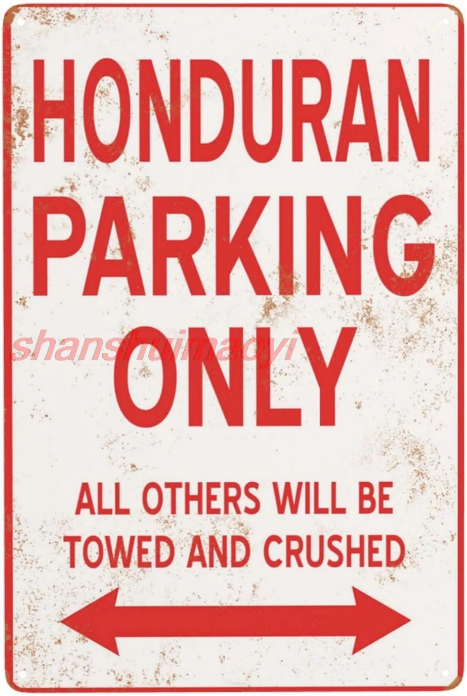 Honduran Parking Only Metal Signs, Reserved Parking Aluminum Sign, Chic Vintage Streets Tin Signs, Retro Rusty Traces Poste ADS