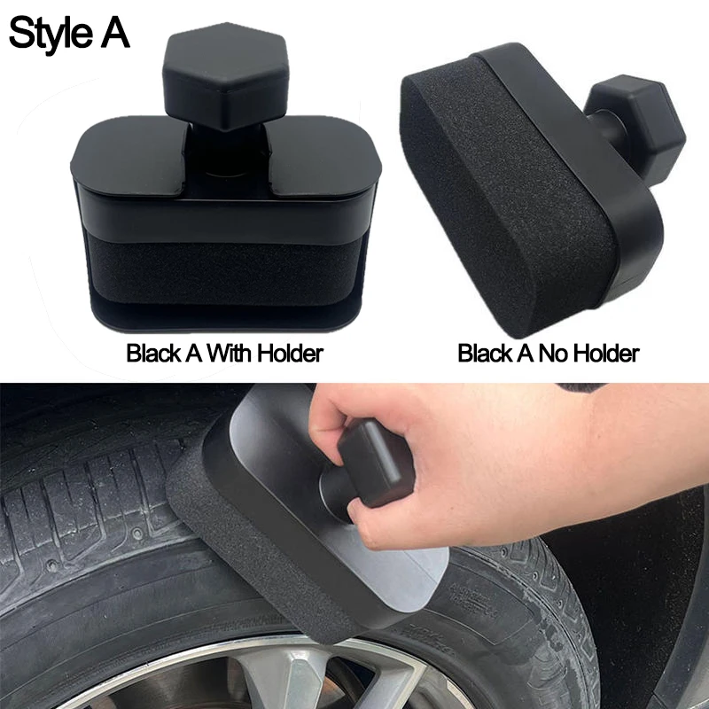 Car Wheel Cleaner Sponge Brush Set ABS Wax Polish Applicator Pad Tire Dressing Tool Detailing Kit For Washing Maintenance-3Style