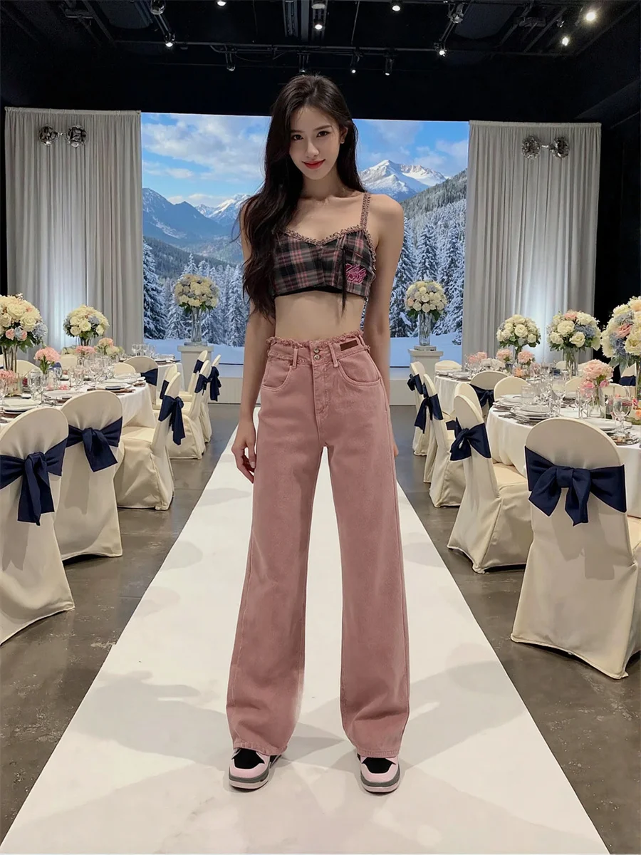 

High Waist Wide Leg Jeans Pant Denim Pants Women Clothes Fall Brushed Loose-Fitting Boho Workwear Commuting Everyday Comfortable