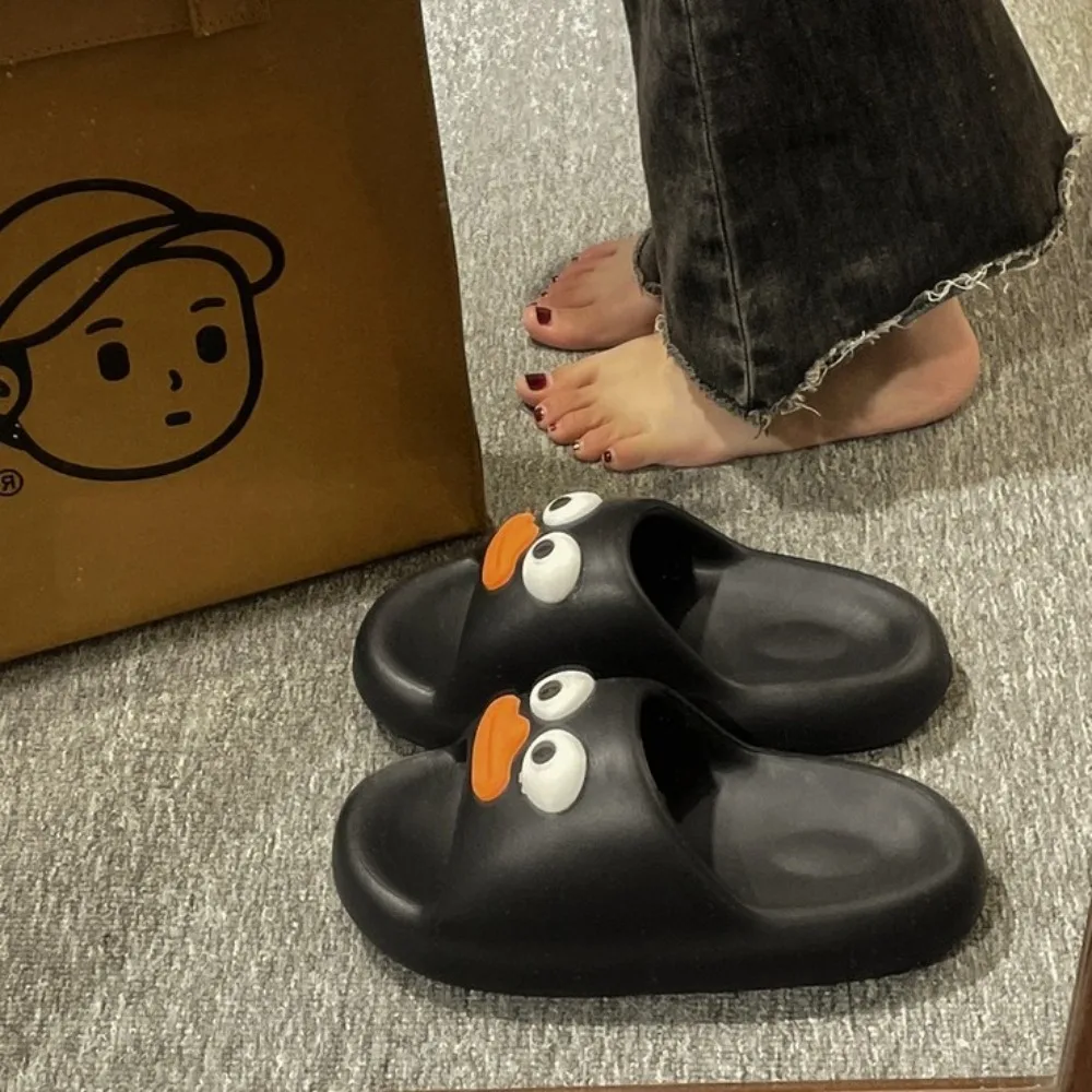 Non-Slip Sausage Mouth Straight Drag Soft Bottom EVA Women Slippers Comfortable 3D Cartoon Duck Couple Slippers