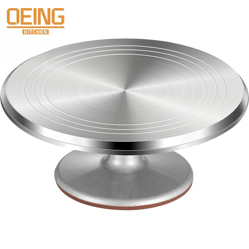 

Aluminium Alloy 12 Inch Revolving Cake Turntable Rotating Display Stand for Cake Cupcake Pastry Decorating Supplies Baking Set
