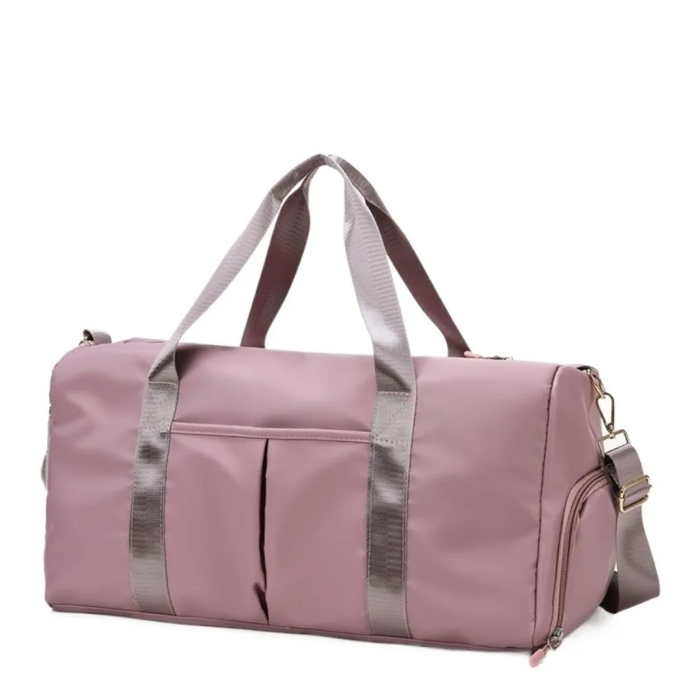 Oxford Travel Luggage Bag Multi-functional Multi Layered Nylon Duffle Bag Solid Color with Shoe Compartment