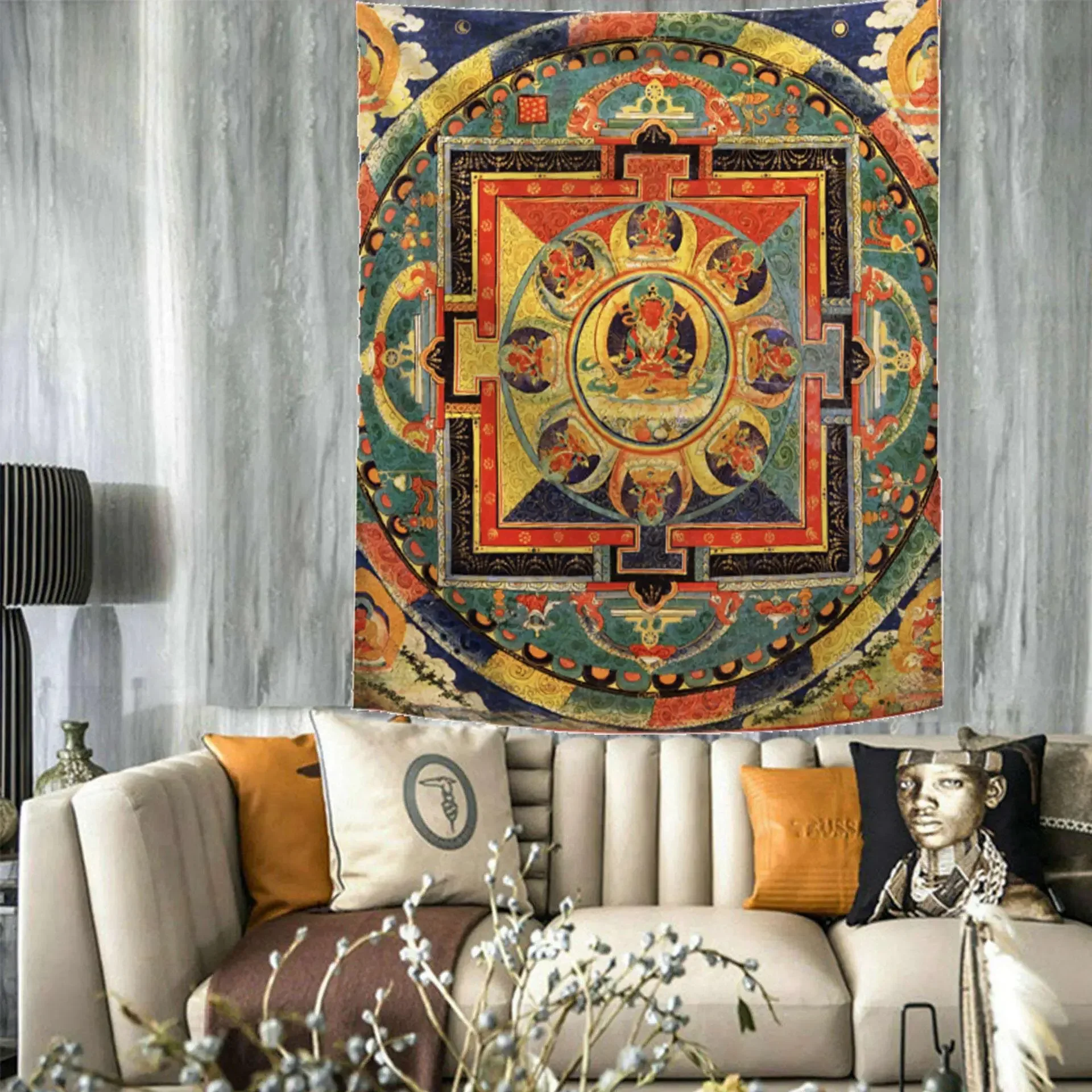 Indian Mandala Tapestry Wall Hanging Sandy Beach Throw Rug Blanket Camping Tent Travel Mattress Bohemian Sleeping Pad Tapestries