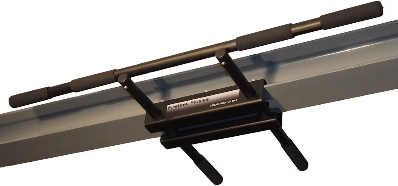 

600 LBS Weight Limit - I-Beam Pull Up Bar - Long Bar with Straight Ends - Durable Rubber Grips - Black Label