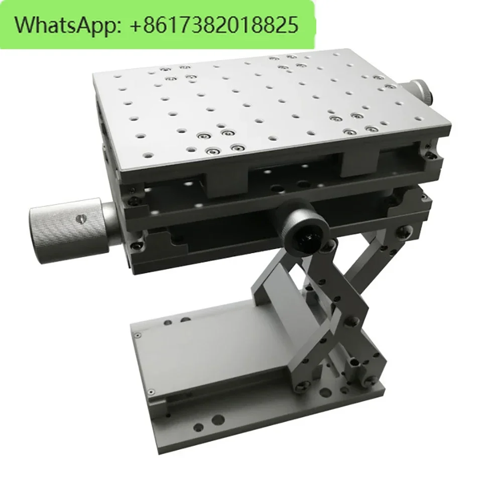 Laser Marking Engraving Machine Portable Workbench Moving Lifting Table Optical Experiment XYZ 3 Axis Sliding Table 21x15x15CM