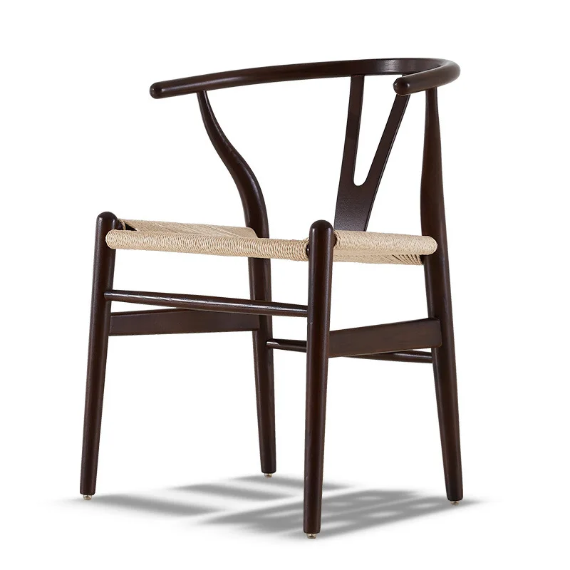 IHOME Sanlang-Chaise de salle à manger en rotin nordique, en bois massif, tabouret arrière pour la maison, design d'hôtel moderne, nouvelle collection 2024