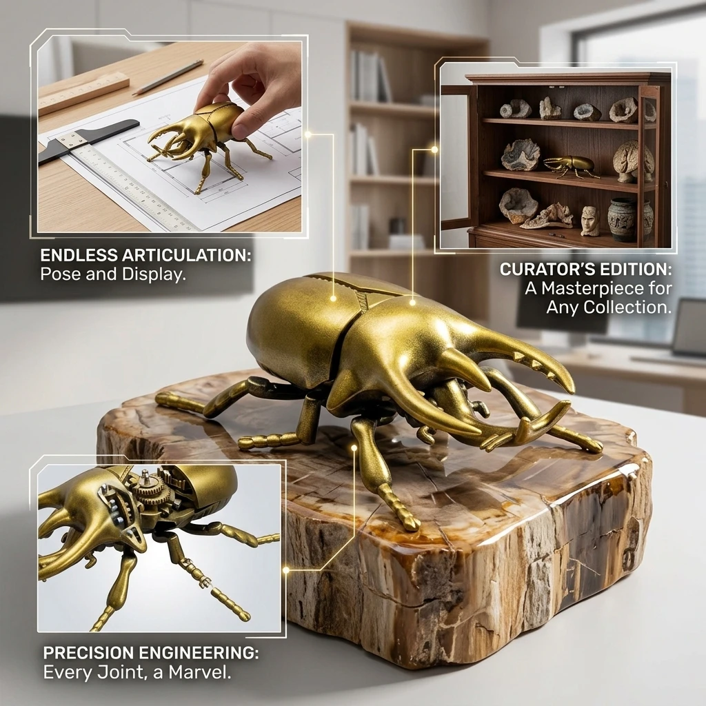 Kids Toys Simulation Wind-Up Beetle Insect Crawling Pets Model Realistic Movement Collection Nature Lover's Gift Miniature Model