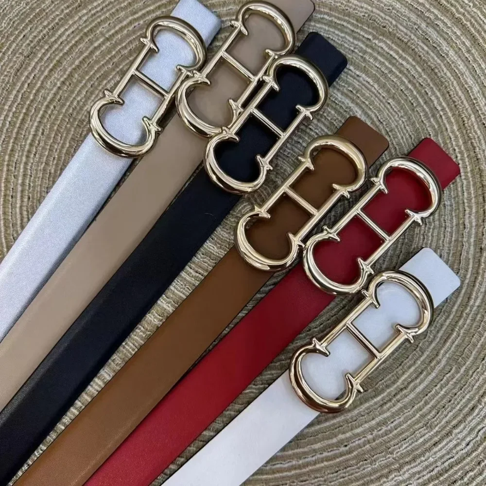 

2024 New Hot Double Sided Available Woman Luxury Belt Famous Brand Waistband CH Buckle Belt Dress with Denim Waistband