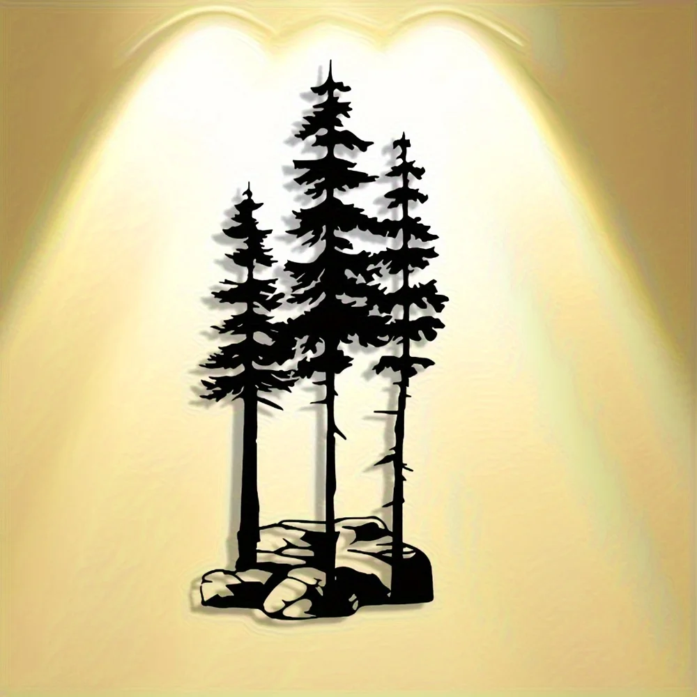 Brand Iron Metal Wall Decor Abstract Tree Artwork Removable Reusable Home Office Living Room Bedroom Patio Multifunctional