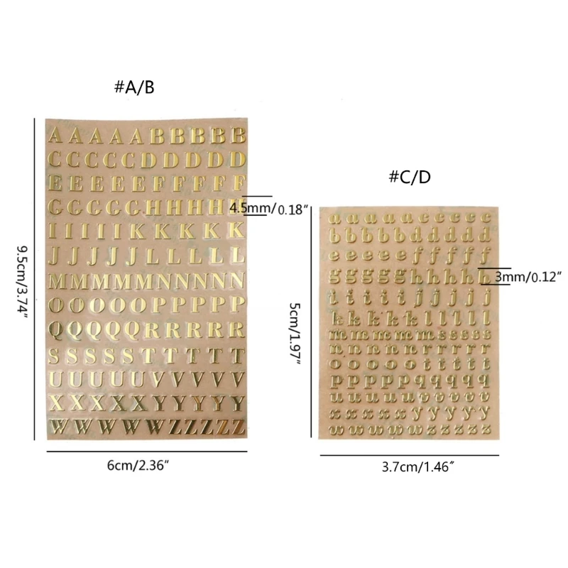 2 folhas metal alfabeto adesivos letras maiúsculas inferior para caso letras adesivos autoadesivos 26 letras adesivos