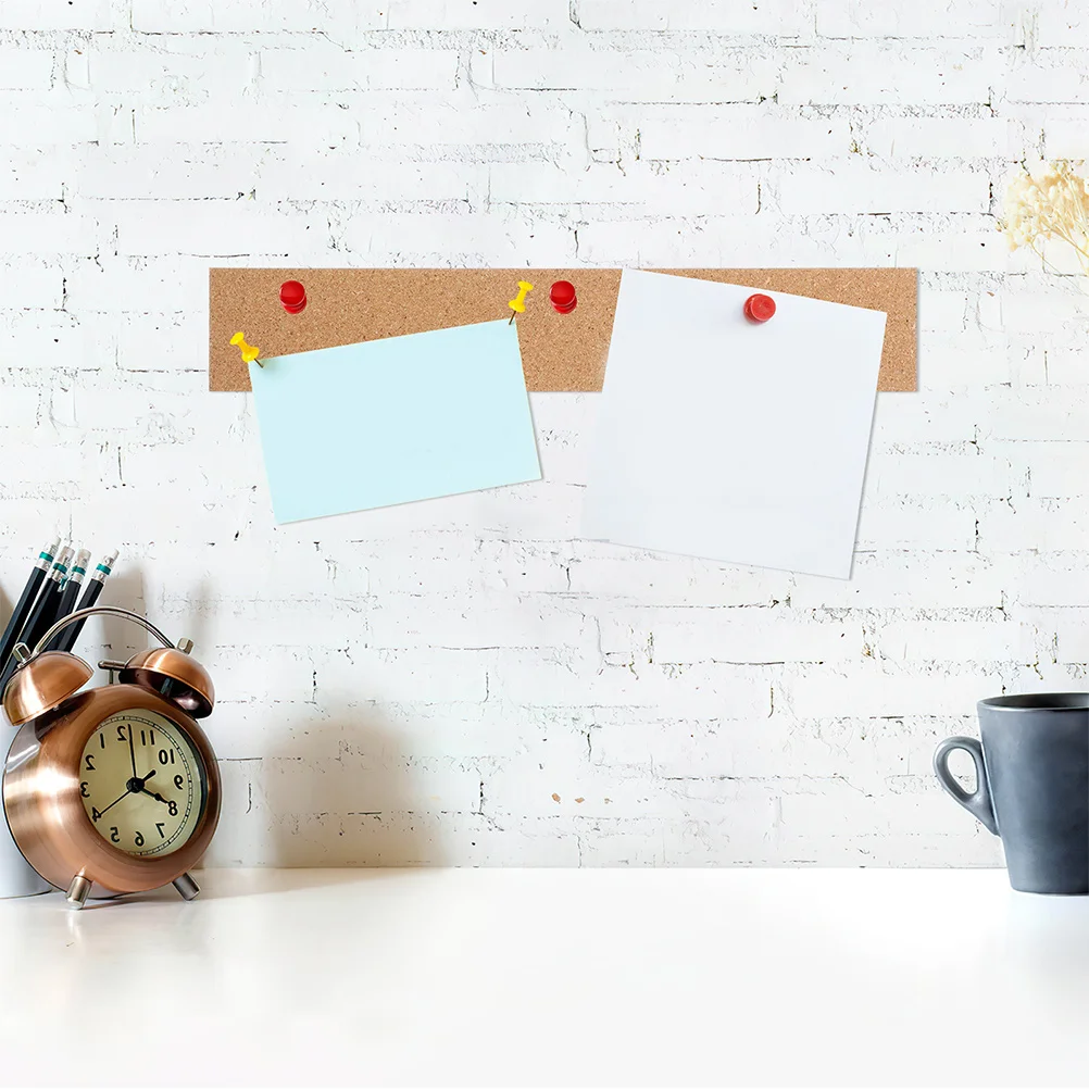 10Pcs Soft Cork Bulletin Strips Frameless Self-Adhesive Wall Mountable Message Boards for Office Home Decor Memo Photo Display