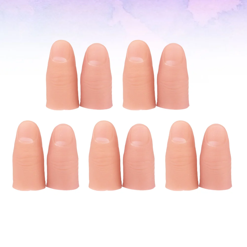 10PCS Magician Finger Props Simulation Finger Props Plastic Finger Mold Fake Finger Trick Props for (Nail Ordinary Style+Nail