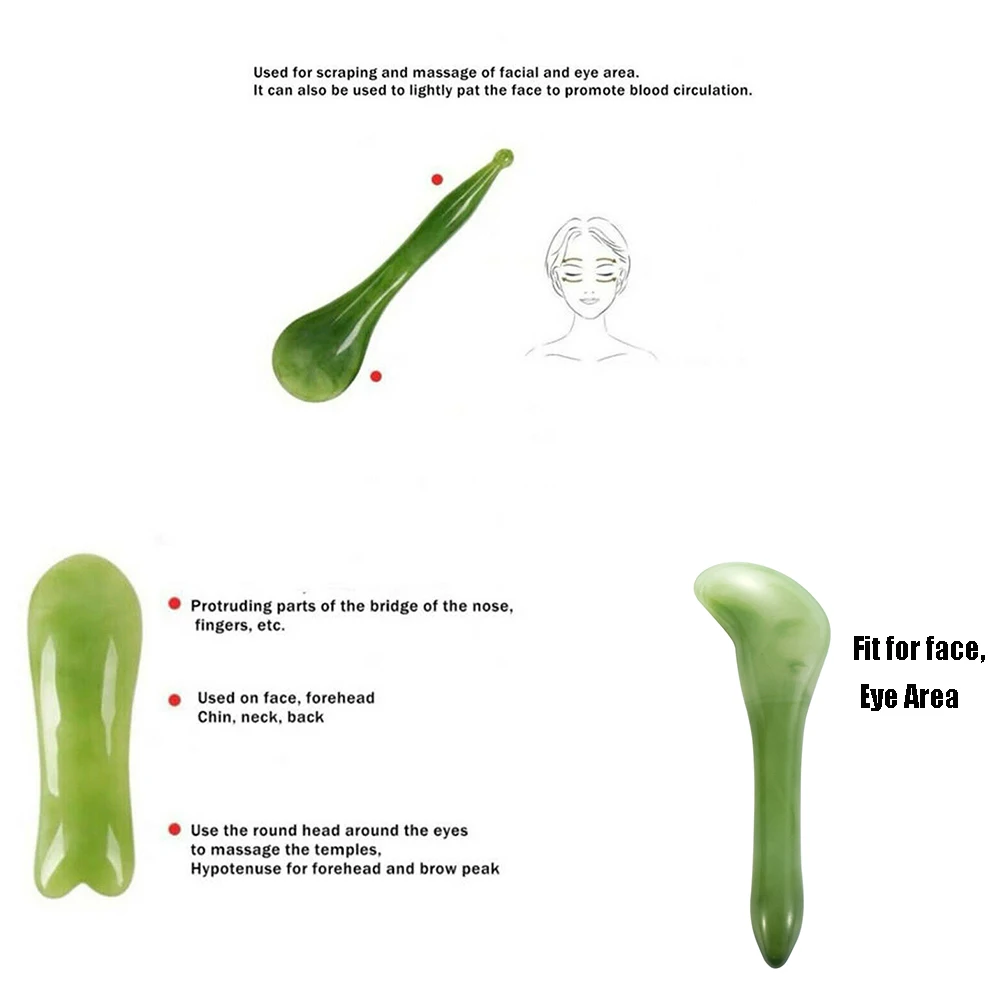 Portable Multi- shape Mixed Health Care Natural Resin Facial Relaxing Facial Massage Tool Gua Sha Board