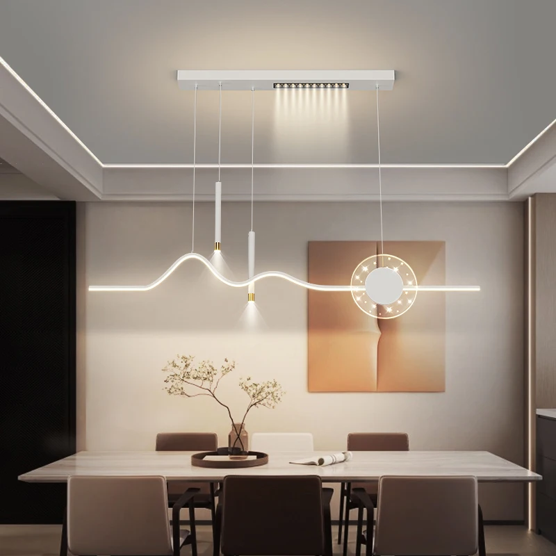 Imagem -06 - Luzes de Led Moderno Pendente Lâmpada Pendurada Sala de Jantar Cozinha Mesa Ilha Lustres Estilo Suspensão Loft Decoração de Casa 27w