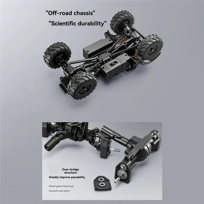 Best-MN333 U4000 1/18 مقياس RC سيارة 4WD تسلق على الطرق الوعرة مركبة معدنية أمامية كهربائية للتحكم عن بعد نموذج سيارة مقلد Lightin