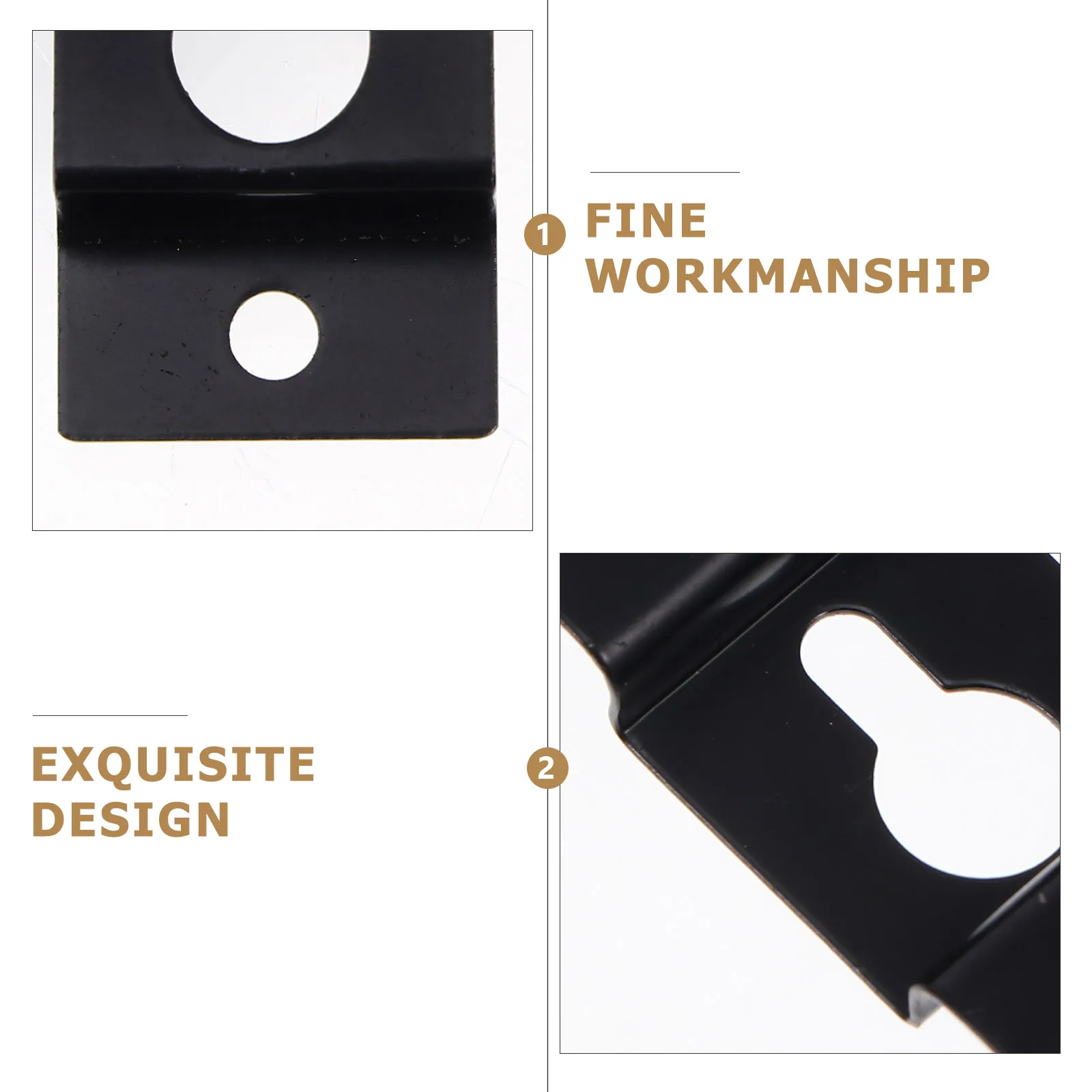 

20 Pcs Speaker Wall Mount Keyhole Hangers Brackets Black Metal Audio Hook for Shelf Cabinet Box Picture Hanging
