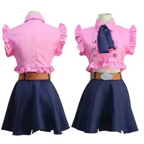 2025 New Adult Girl Costume The Seven Deadly Sins Elizabeth Liones Cosplay Summer Clothing Belt Bow Tie ☆wrl☆