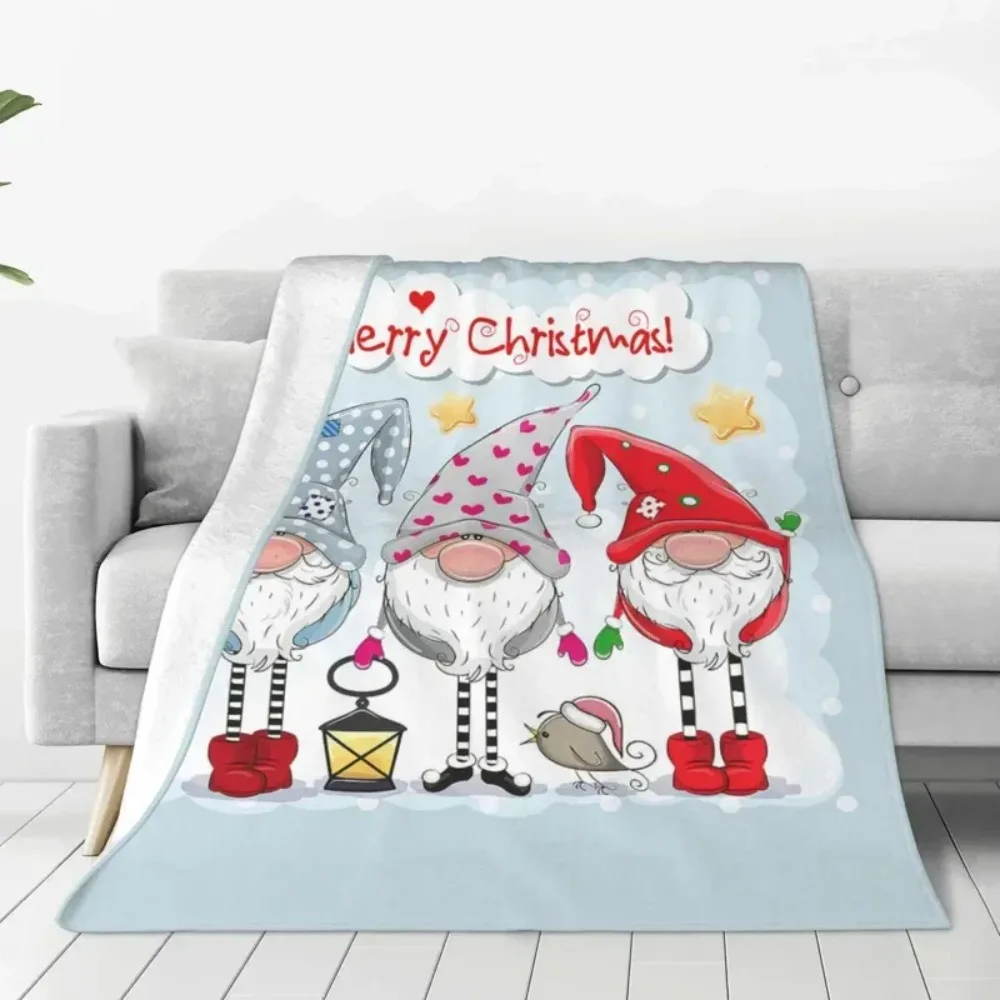 Mantas de franela de amigos de Gnomo de Navidad, mantas impresionantes de Año Nuevo para el hogar, Hotel, sofá, alfombra