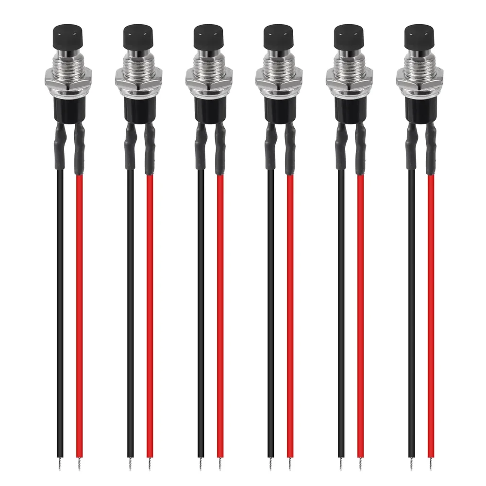 

7mm SPST Momentary Push Button Switch with 2 Pins 6Pcs Round Design for Reliable Temporary Activation in Projects